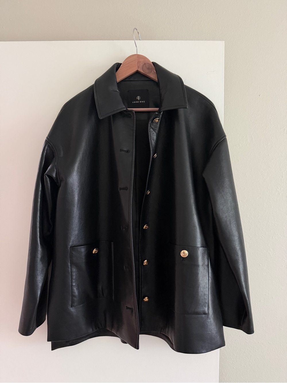 Anine Bing LUCA JACKET Black Recycled Leather - Picture 2 of 8